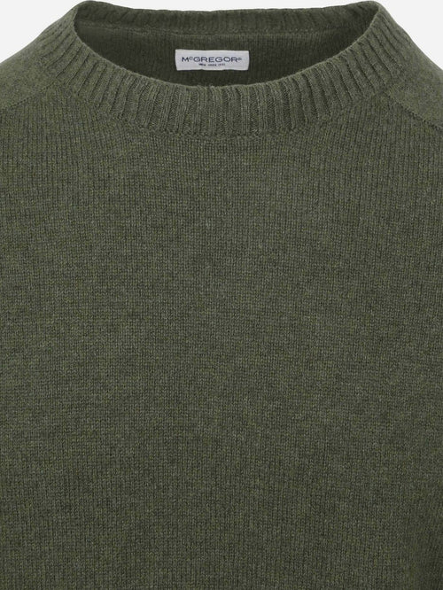 Trui lamswol melange sage groen