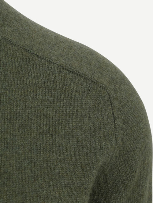 Trui lamswol melange sage groen