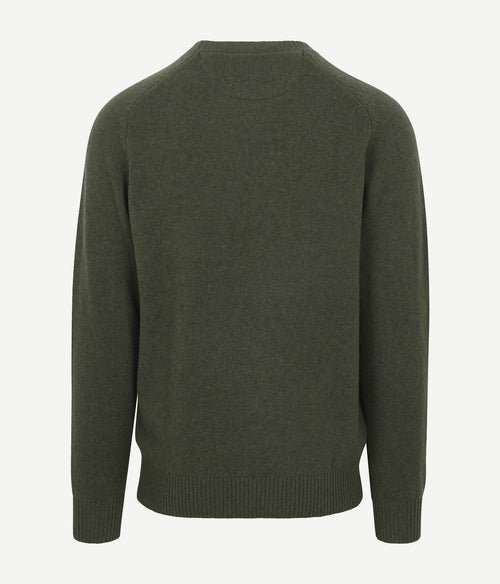 Trui lamswol melange sage groen