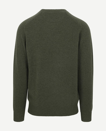 Trui lamswol melange sage groen