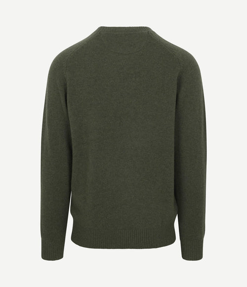 Trui lamswol melange sage groen