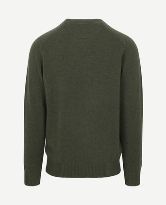 Trui lamswol melange sage groen