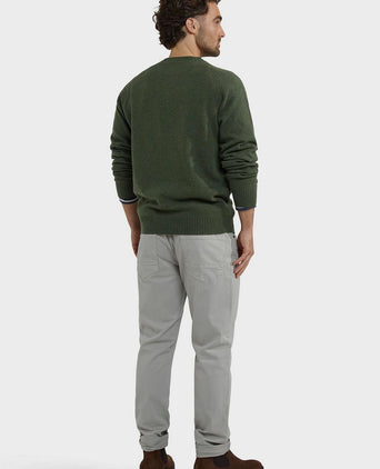 Trui lamswol melange sage groen