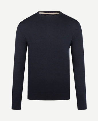 Trui merino blend donkerblauw