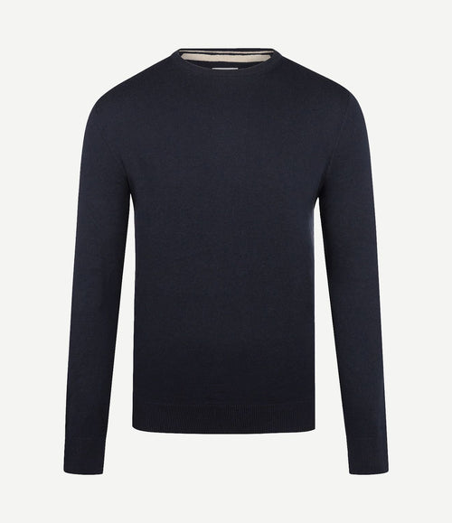 Trui merino blend donkerblauw