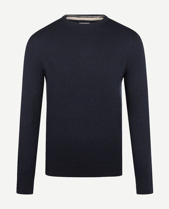 Trui merino blend donkerblauw