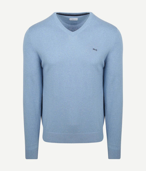 McGregor trui merino blend v-hals ice blauw | Regular-fit
