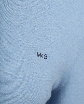 Trui merino blend v-hals ice blauw