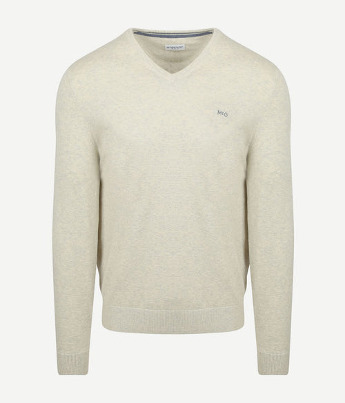 McGregor trui merino blend v-hals off white | Regular-fit