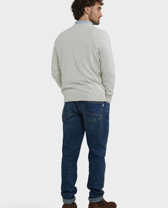 Trui merino blend v-hals off white