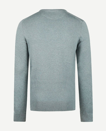 Trui merino blend v-hals sage groen