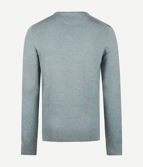 Trui merino blend v-hals sage groen
