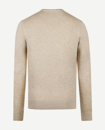 McGregor trui merino blend v-hals sand | Regular-fit