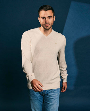 McGregor trui v-hals ecru | Regular-fit