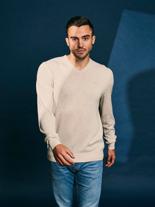 McGregor trui v-hals ecru | Regular-fit