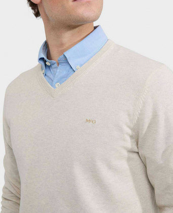 McGregor trui v-hals ecru | Regular-fit