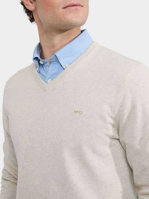 McGregor trui v-hals ecru | Regular-fit