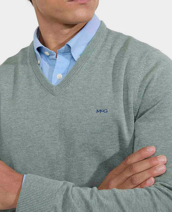 McGregor trui v-hals lichtgroen | Regular-fit