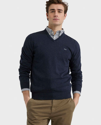 McGregor trui v-hals donkerblauw | Regular-fit