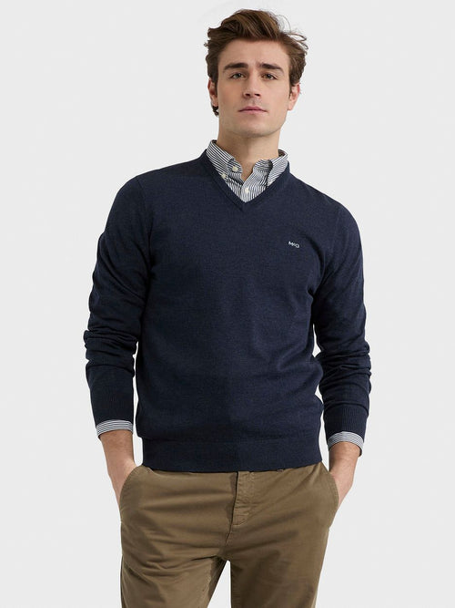 McGregor trui v-hals donkerblauw | Regular-fit