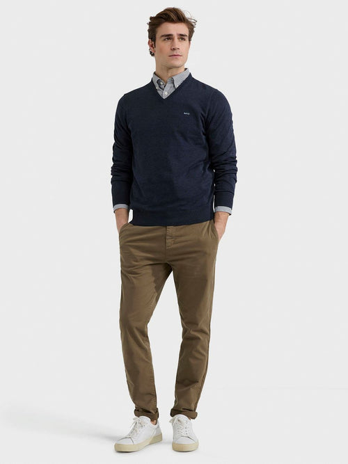 McGregor trui v-hals donkerblauw | Regular-fit
