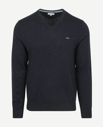 Trui v-hals donkerblauw