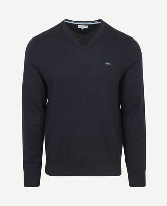 Trui v-hals donkerblauw