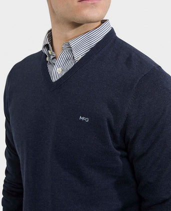 McGregor trui v-hals donkerblauw | Regular-fit