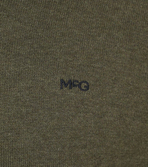 McGregor trui v-hals olijfgroen | Regular-fit