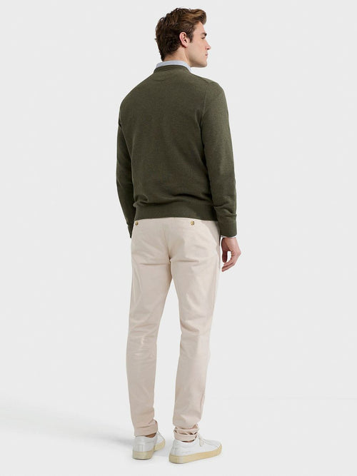 McGregor trui v-hals olijfgroen | Regular-fit