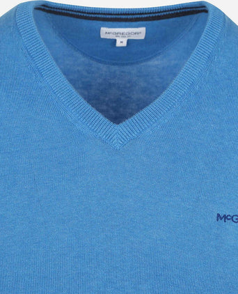 McGregor trui v-hals sea blauw | Regular-fit