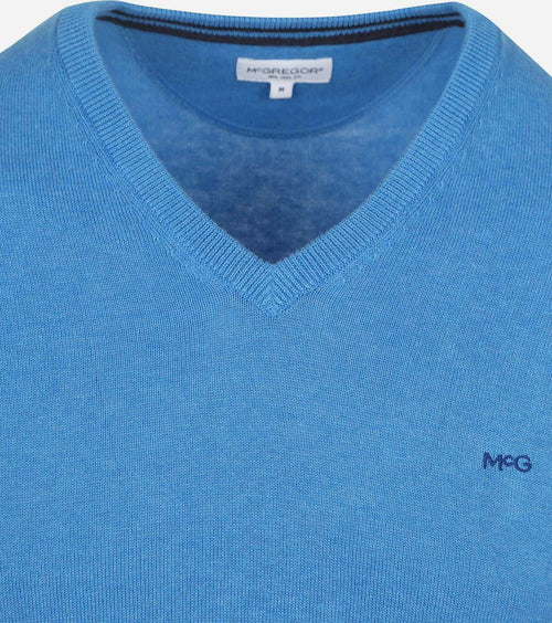 McGregor trui v-hals sea blauw | Regular-fit