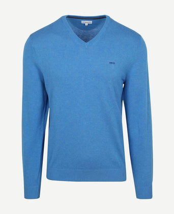 Trui v-hals sea blauw