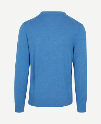 Trui v-hals sea blauw