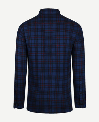 Overshirt tartan ruit donkerblauw