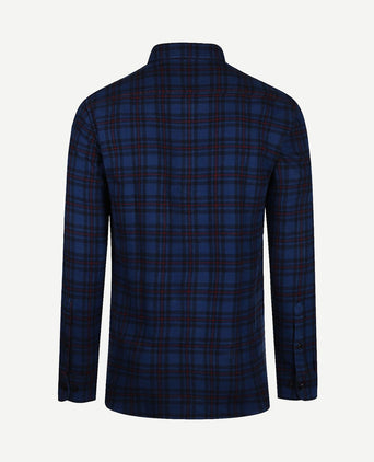 Overshirt tartan ruit donkerblauw
