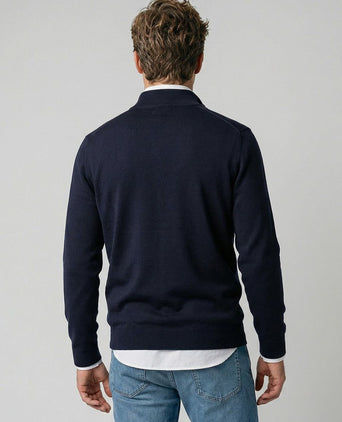 Vest cotton cashmere donkerblauw