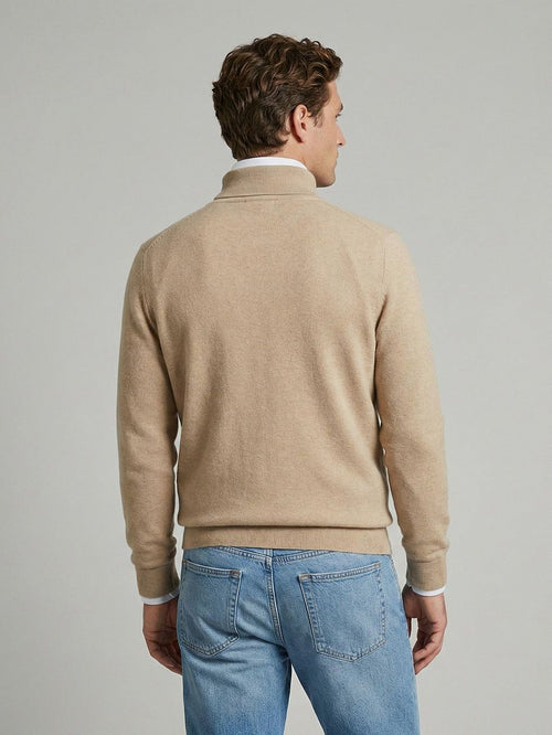 Vest cotton cashmere sand