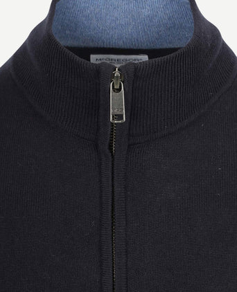 Vest cotton cashmere donkerblauw