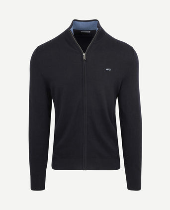 Vest cotton cashmere donkerblauw