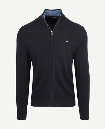 Vest cotton cashmere donkerblauw