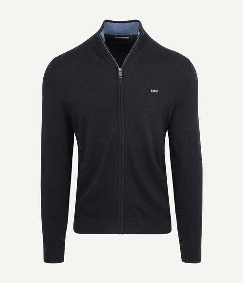 Vest cotton cashmere donkerblauw