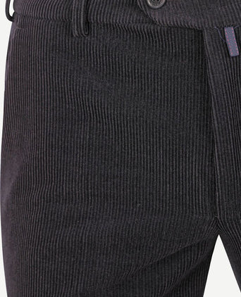 Meyer chino Roma wol corduroy donkerblauw | Regular-fit