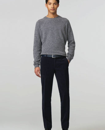 Meyer chino Roma wol corduroy donkerblauw | Regular-fit