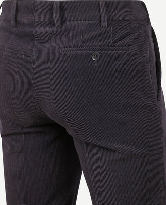 Meyer chino Roma wol corduroy donkerblauw | Regular-fit