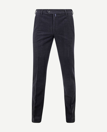 Meyer chino Roma wol corduroy donkerblauw | Regular-fit