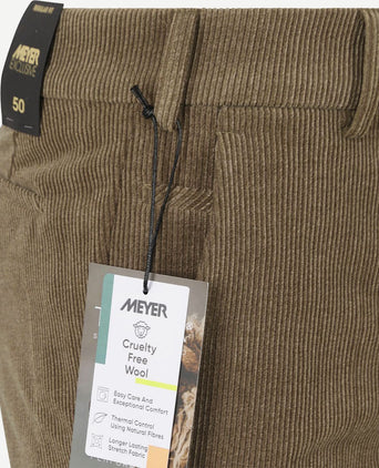 Meyer chino Roma wol corduroy olijfgroen | Regular-fit