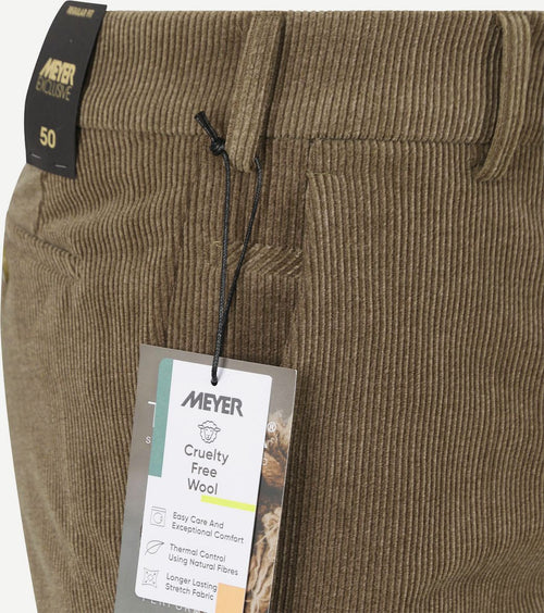 Meyer chino Roma wol corduroy olijfgroen | Regular-fit