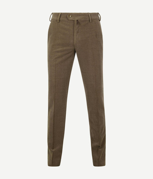 Meyer chino Roma wol corduroy olijfgroen | Regular-fit