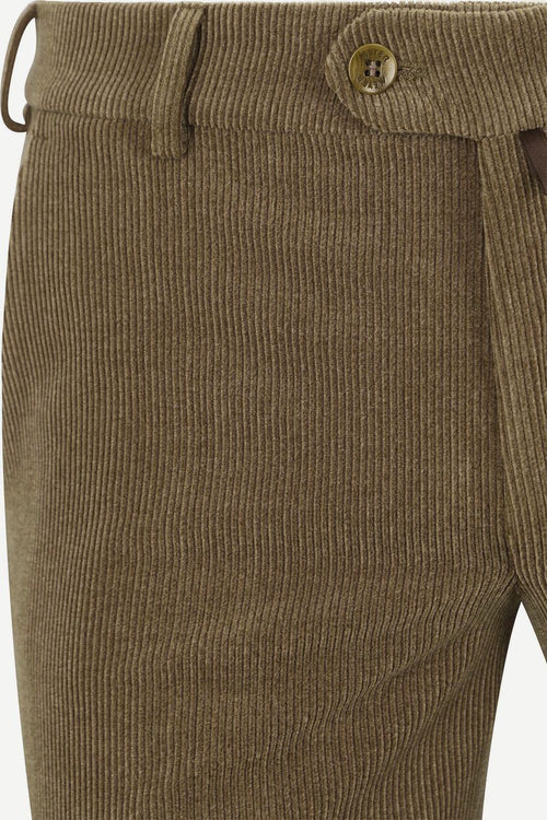 Meyer chino Roma wol corduroy olijfgroen | Regular-fit